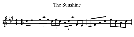 The Sunshine - staff notation