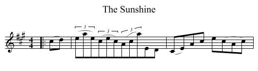 The Sunshine - staff notation