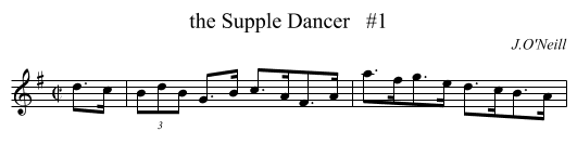 the Supple Dancer   #1 - staff notation
