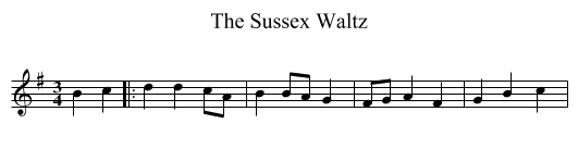 The Sussex Waltz - staff notation