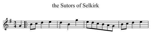 the Sutors of Selkirk - staff notation