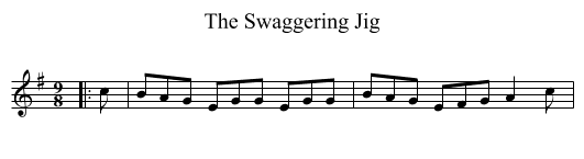 The Swaggering Jig - staff notation