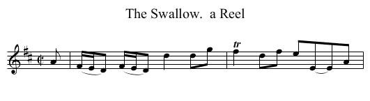 The Swallow.  a Reel - staff notation