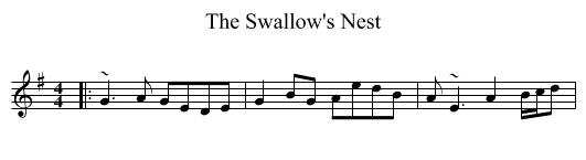 The Swallow's Nest - staff notation