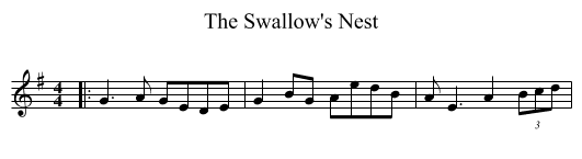 The Swallow's Nest - staff notation