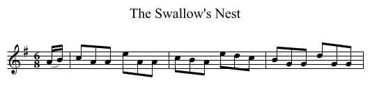 The Swallow's Nest - staff notation