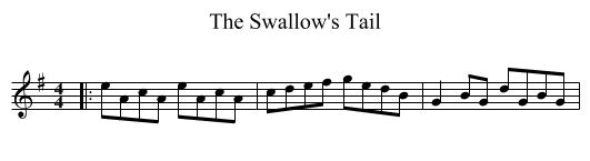 The Swallow's Tail - staff notation