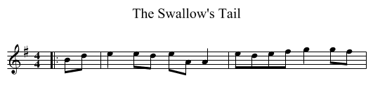 The Swallow's Tail - staff notation