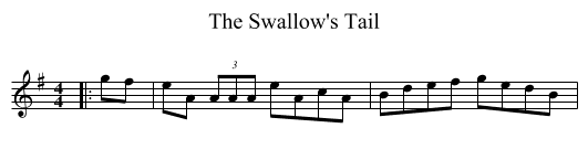 The Swallow's Tail - staff notation