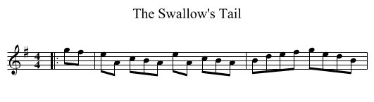 The Swallow's Tail - staff notation