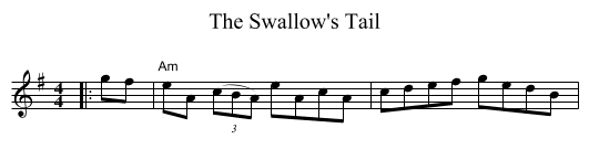 The Swallow's Tail - staff notation