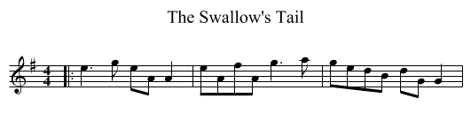 The Swallow's Tail - staff notation