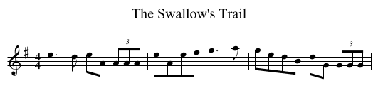 The Swallow's Trail - staff notation