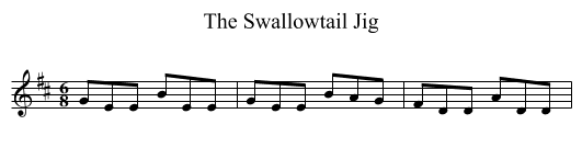 The Swallowtail Jig - staff notation