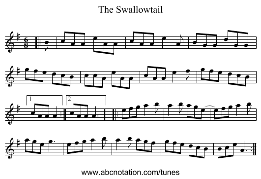 The Swallowtail - staff notation