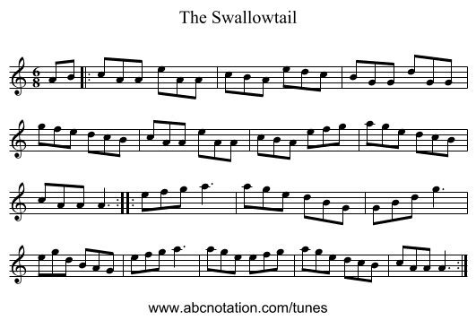 The Swallowtail - staff notation