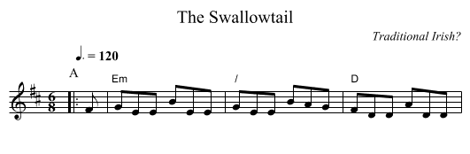 The Swallowtail - staff notation