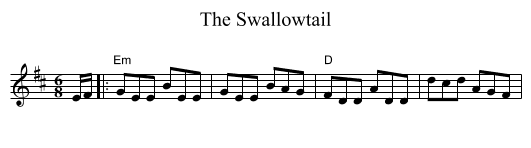 The Swallowtail - staff notation