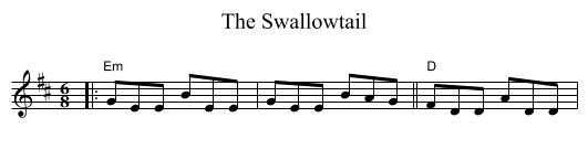 The Swallowtail - staff notation
