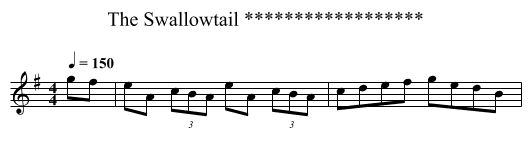The Swallowtail ****************** - staff notation