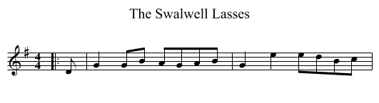 The Swalwell Lasses - staff notation