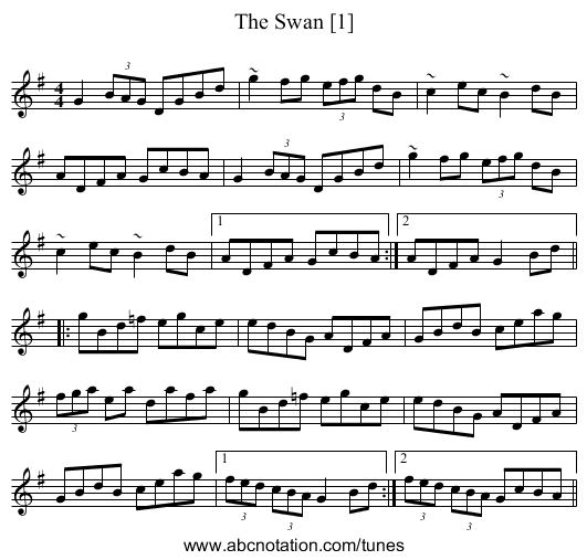 The Swan [1] - staff notation