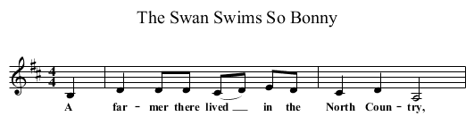 The Swan Swims So Bonny - staff notation