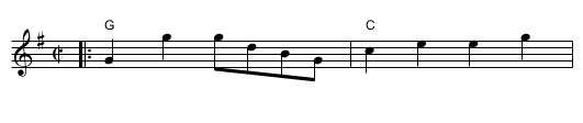 the Swansea Hornpipe #1 - staff notation
