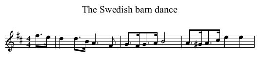 The Swedish barn dance - staff notation