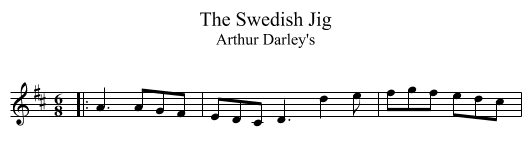 The Swedish Jig - staff notation