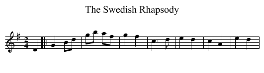 The Swedish Rhapsody - staff notation