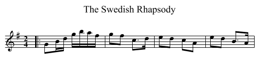 The Swedish Rhapsody - staff notation
