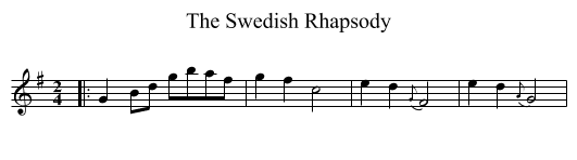 The Swedish Rhapsody - staff notation