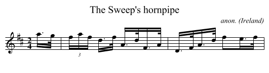 The Sweep's hornpipe - staff notation