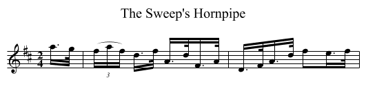 The Sweep's Hornpipe - staff notation