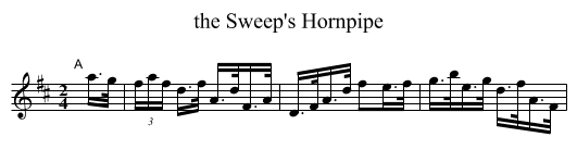 the Sweep's Hornpipe - staff notation
