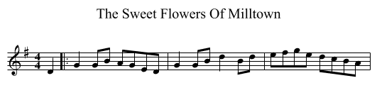 The Sweet Flowers Of Milltown - staff notation