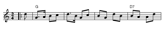the Sweet Maid of Glendaruel - staff notation