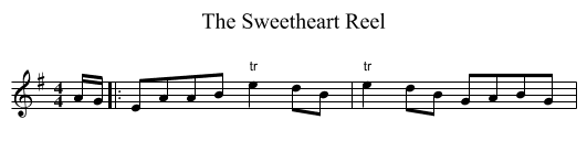 The Sweetheart Reel - staff notation