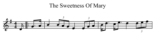 The Sweetness Of Mary - staff notation