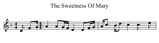 The Sweetness Of Mary - staff notation