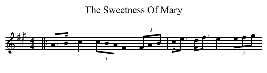 The Sweetness Of Mary - staff notation