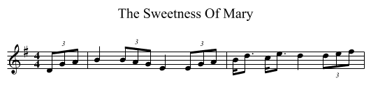 The Sweetness Of Mary - staff notation