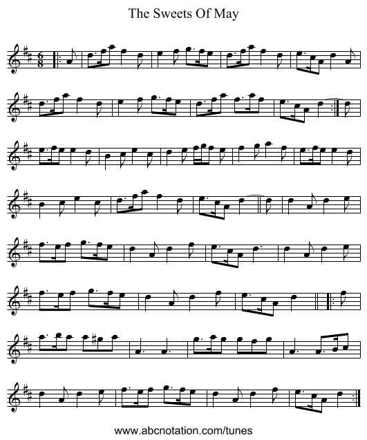 The Sweets Of May - staff notation