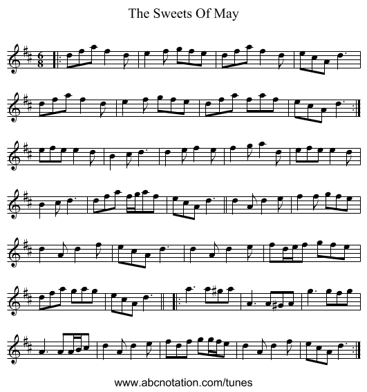 The Sweets Of May - staff notation