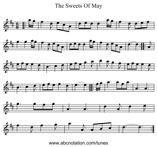 The Sweets Of May - staff notation