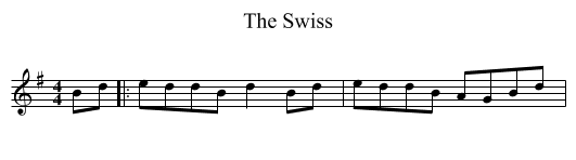 The Swiss - staff notation