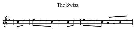 The Swiss - staff notation