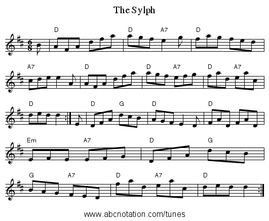 The Sylph - staff notation