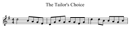 The Tailor's Choice - staff notation